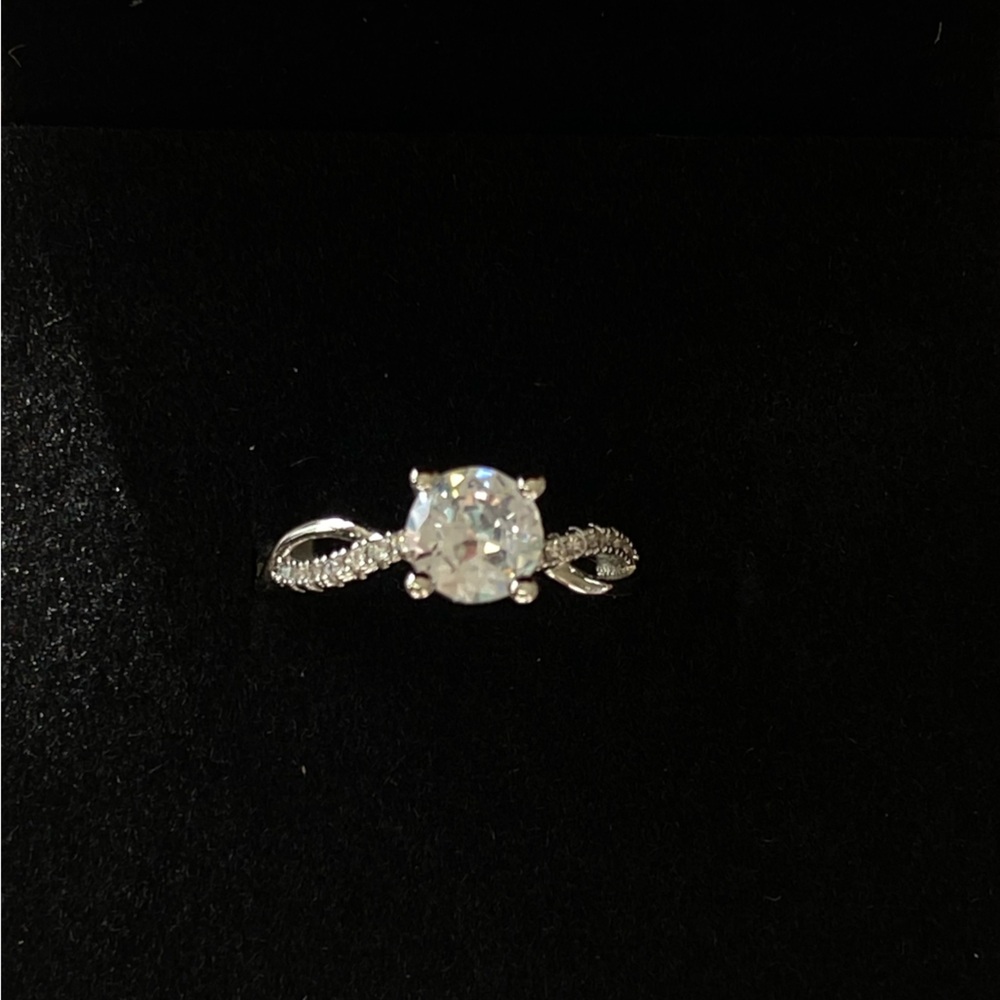 GRA Moissanite Adjustable Silver Ring